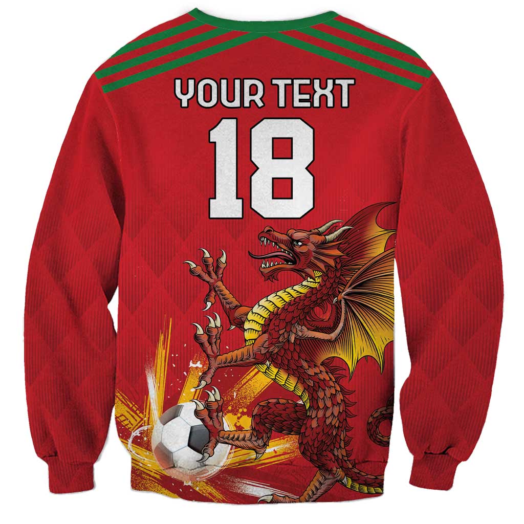 Custom Wales Football Sweatshirt Y Ddraig Goch Ddyry Cychwyn