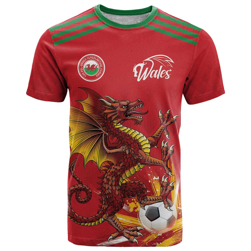 Custom Wales Football T Shirt Y Ddraig Goch Ddyry Cychwyn