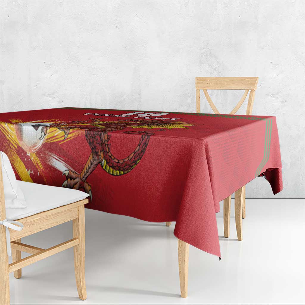 Custom Wales Football Tablecloth Y Ddraig Goch Ddyry Cychwyn
