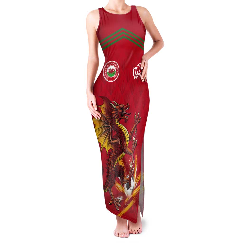 Custom Wales Football Tank Maxi Dress Y Ddraig Goch Ddyry Cychwyn