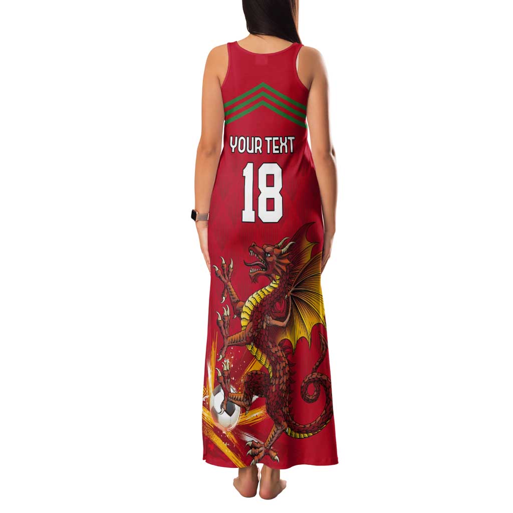 Custom Wales Football Tank Maxi Dress Y Ddraig Goch Ddyry Cychwyn