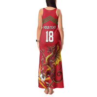 Custom Wales Football Tank Maxi Dress Y Ddraig Goch Ddyry Cychwyn