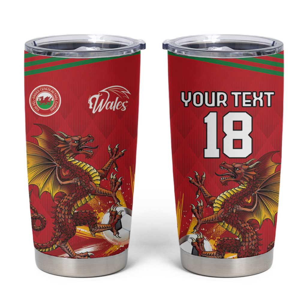 Custom Wales Football Tumbler Cup Y Ddraig Goch Ddyry Cychwyn