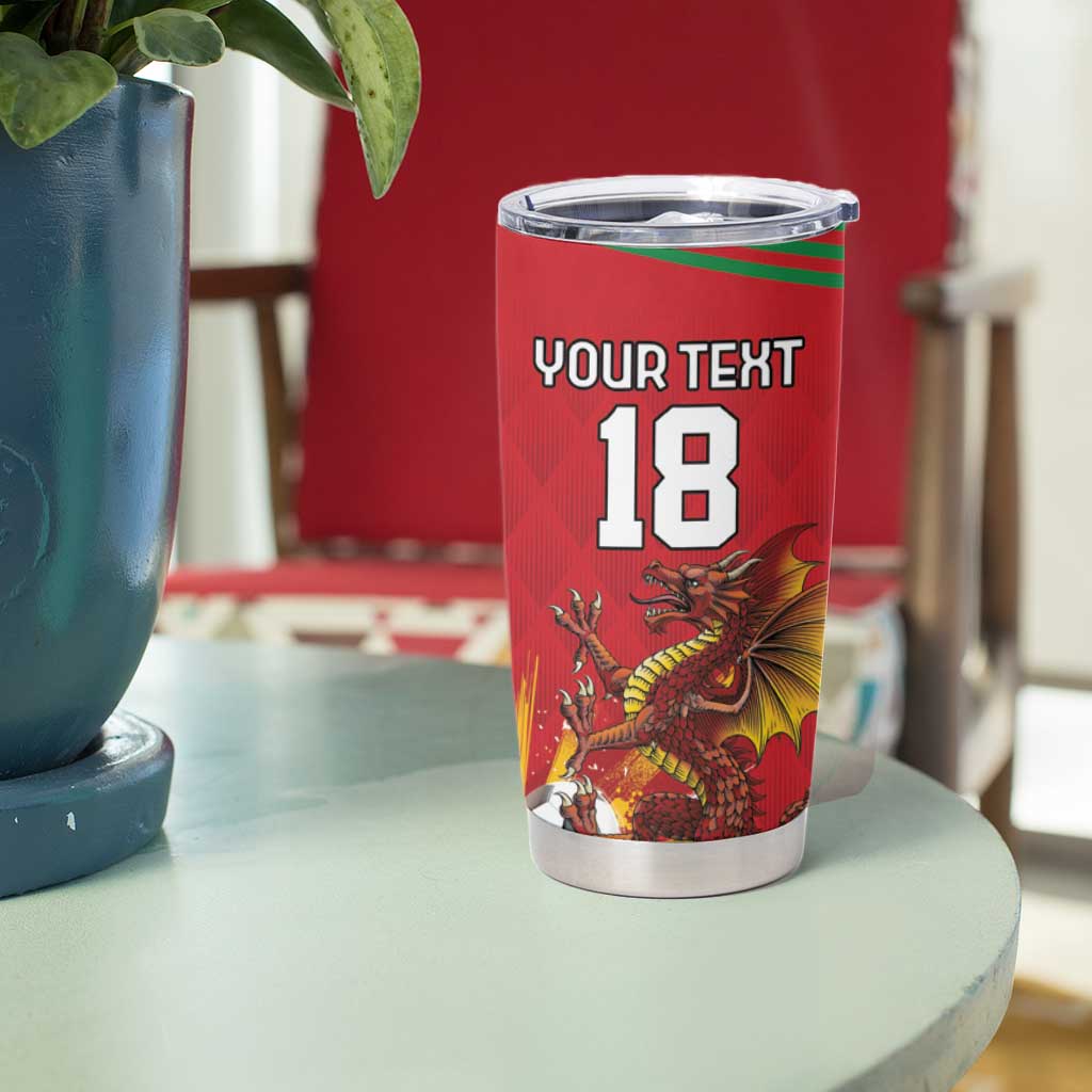 Custom Wales Football Tumbler Cup Y Ddraig Goch Ddyry Cychwyn
