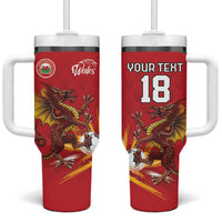 Custom Wales Football Tumbler With Handle Y Ddraig Goch Ddyry Cychwyn