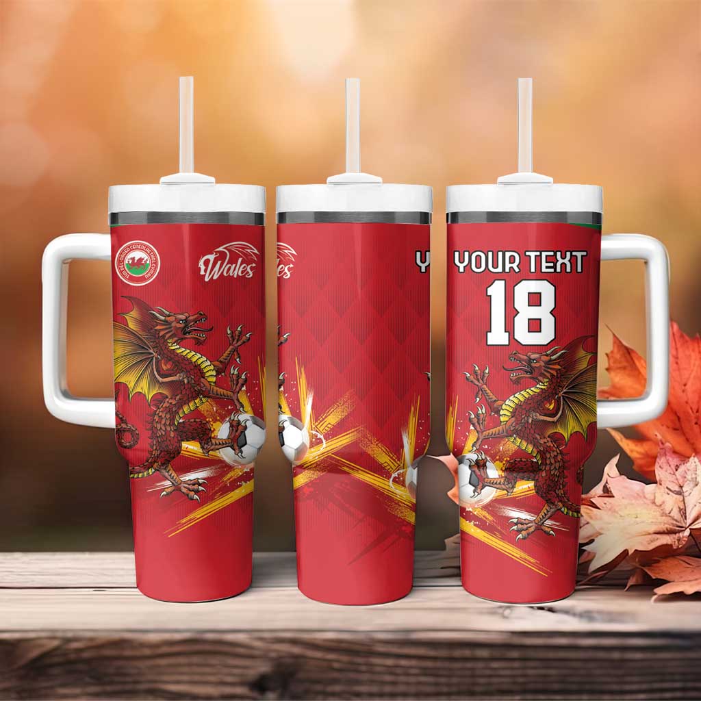 Custom Wales Football Tumbler With Handle Y Ddraig Goch Ddyry Cychwyn