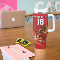Custom Wales Football Tumbler With Handle Y Ddraig Goch Ddyry Cychwyn