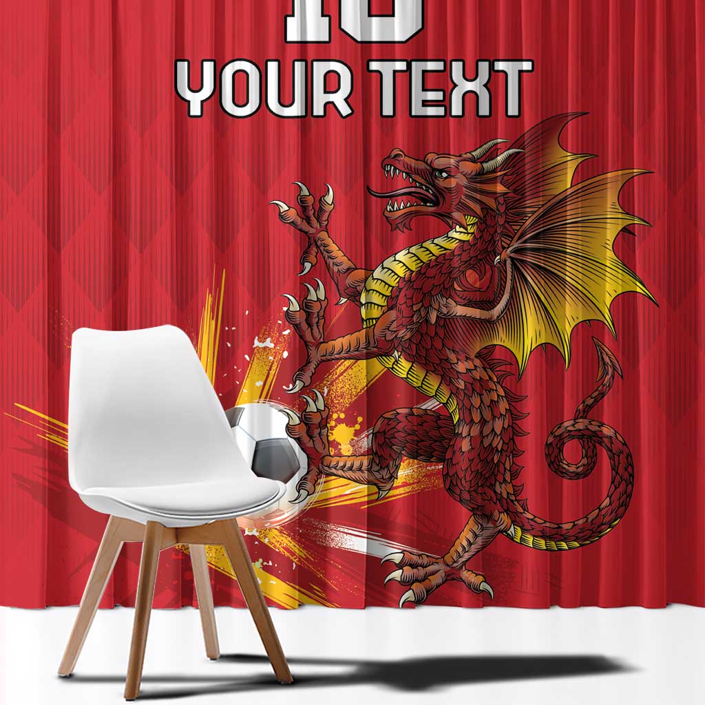 Custom Wales Football Window Curtain Y Ddraig Goch Ddyry Cychwyn