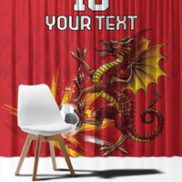 Custom Wales Football Window Curtain Y Ddraig Goch Ddyry Cychwyn