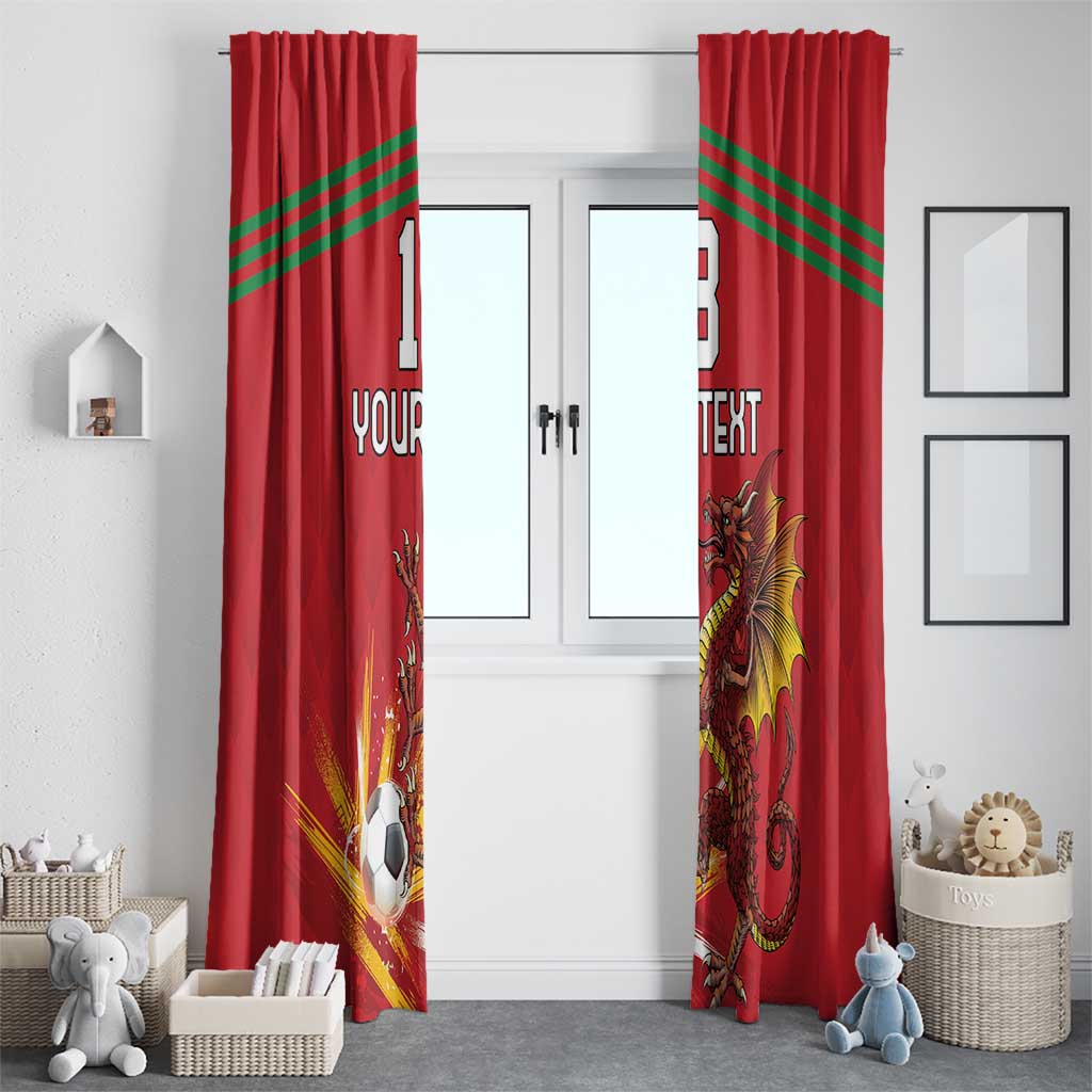 Custom Wales Football Window Curtain Y Ddraig Goch Ddyry Cychwyn