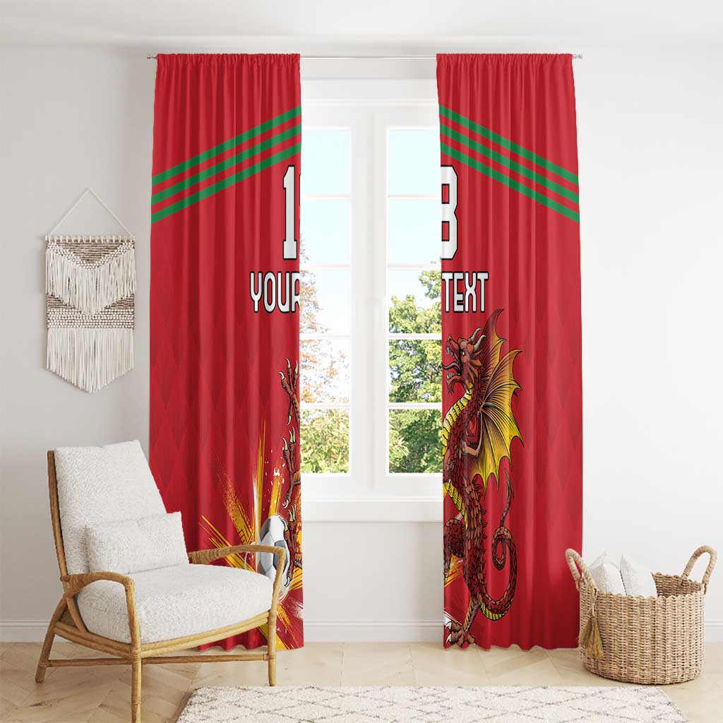 Custom Wales Football Window Curtain Y Ddraig Goch Ddyry Cychwyn