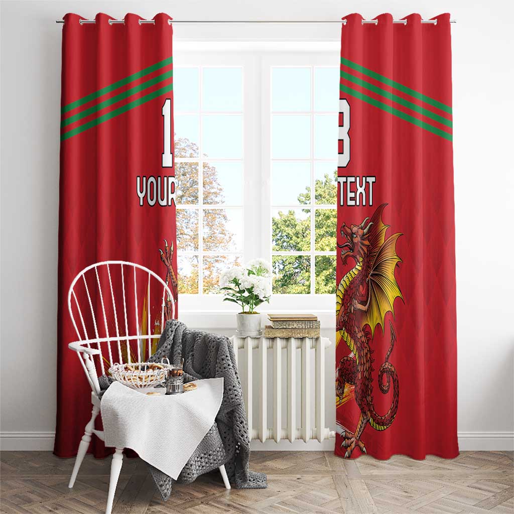 Custom Wales Football Window Curtain Y Ddraig Goch Ddyry Cychwyn