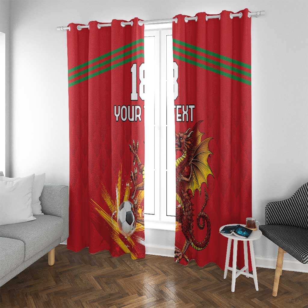 Custom Wales Football Window Curtain Y Ddraig Goch Ddyry Cychwyn