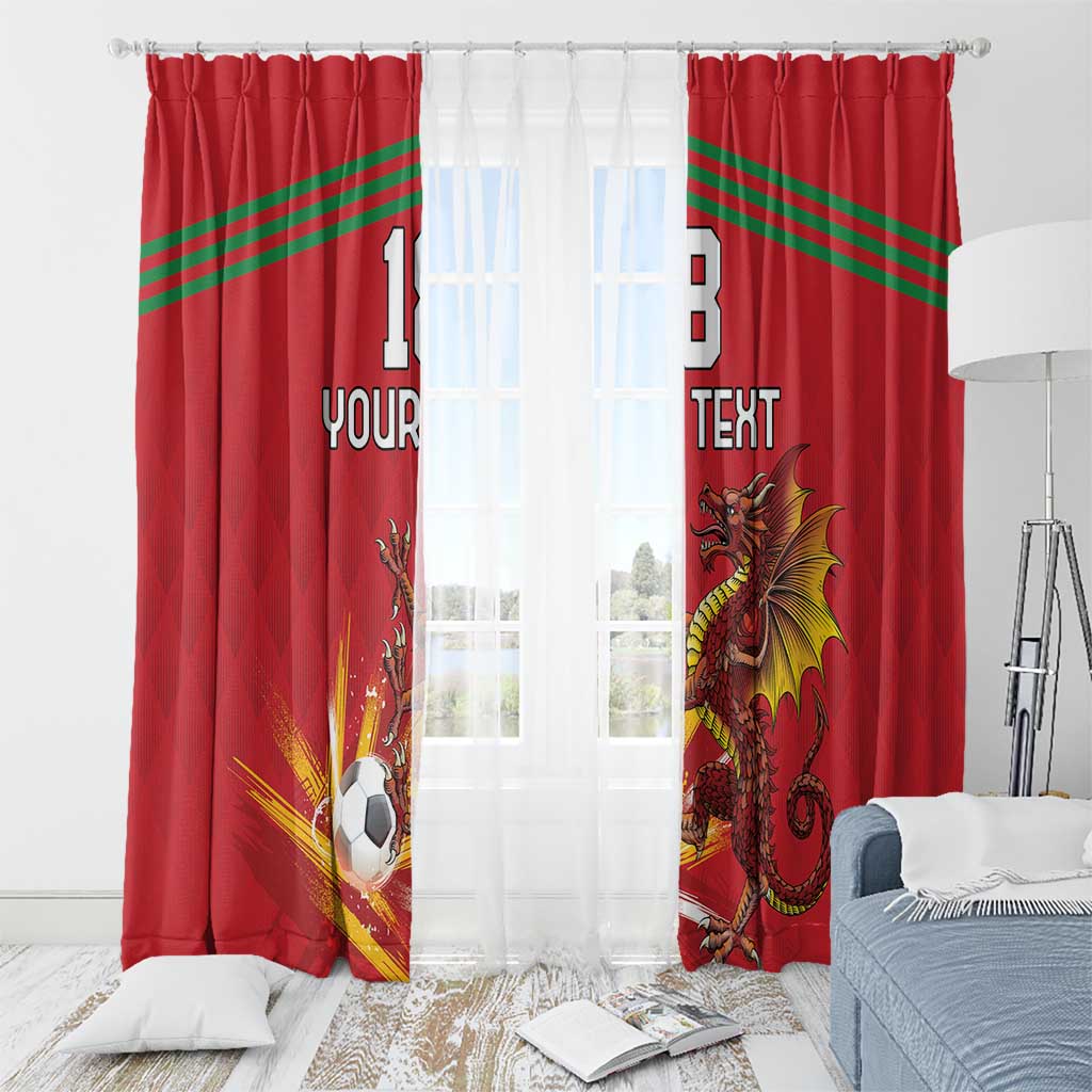 Custom Wales Football Window Curtain Y Ddraig Goch Ddyry Cychwyn