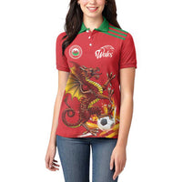Custom Wales Football Women Polo Shirt Y Ddraig Goch Ddyry Cychwyn
