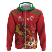 Custom Wales Football Zip Hoodie Y Ddraig Goch Ddyry Cychwyn