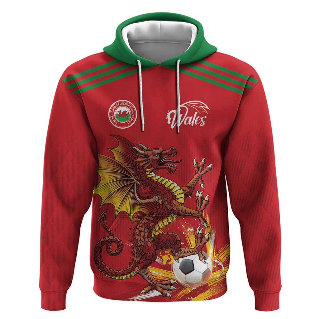 Custom Wales Football Zip Hoodie Y Ddraig Goch Ddyry Cychwyn