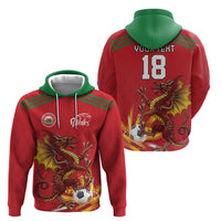 Custom Wales Football Zip Hoodie Y Ddraig Goch Ddyry Cychwyn