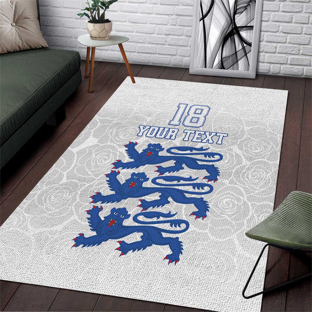 Custom England Fooball Area Rug The Three Lions Blue Version