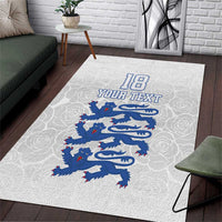 Custom England Fooball Area Rug The Three Lions Blue Version