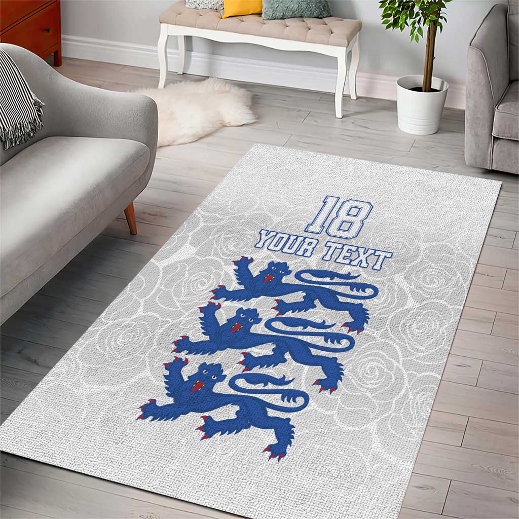 Custom England Fooball Area Rug The Three Lions Blue Version