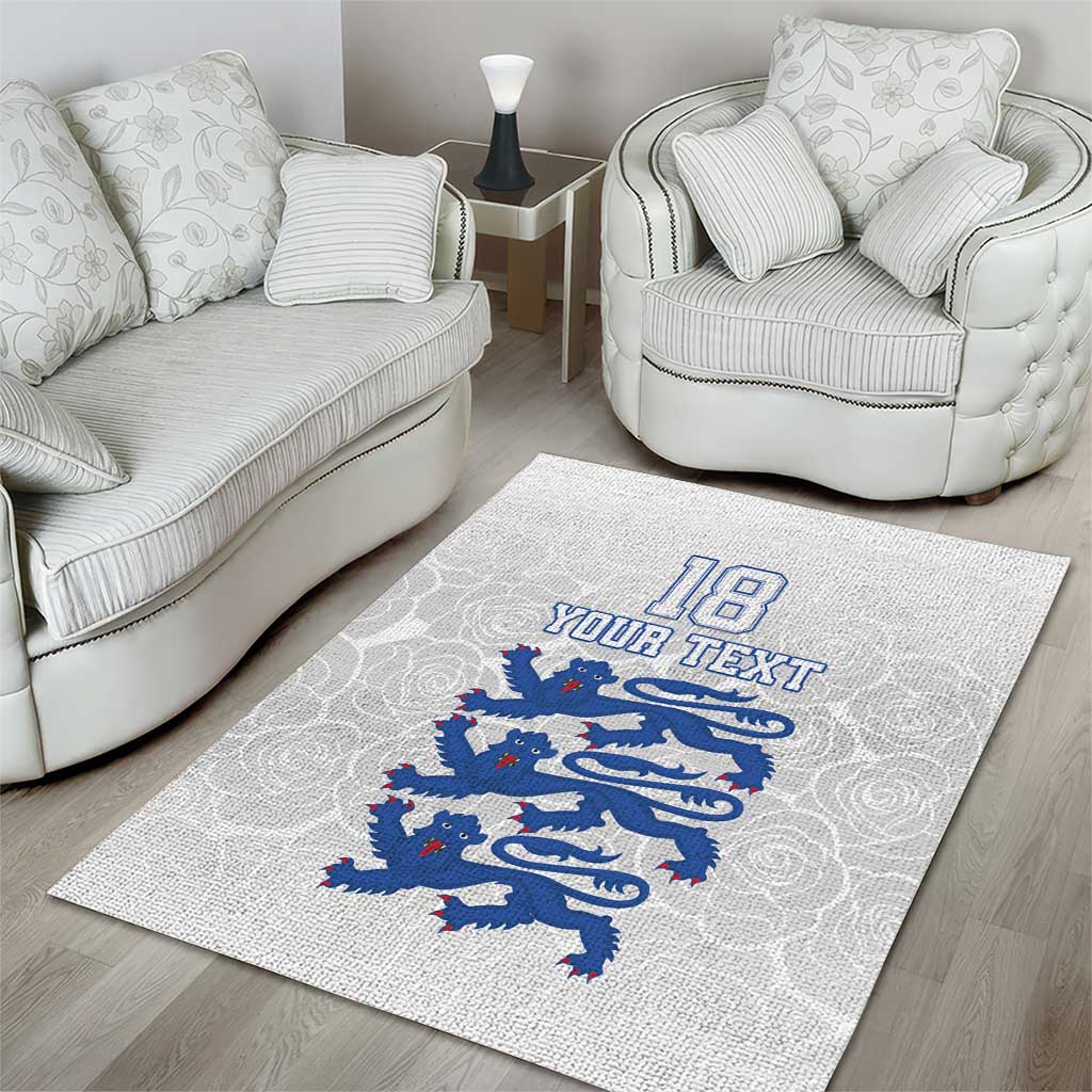 Custom England Fooball Area Rug The Three Lions Blue Version