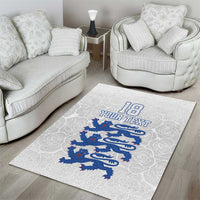 Custom England Fooball Area Rug The Three Lions Blue Version