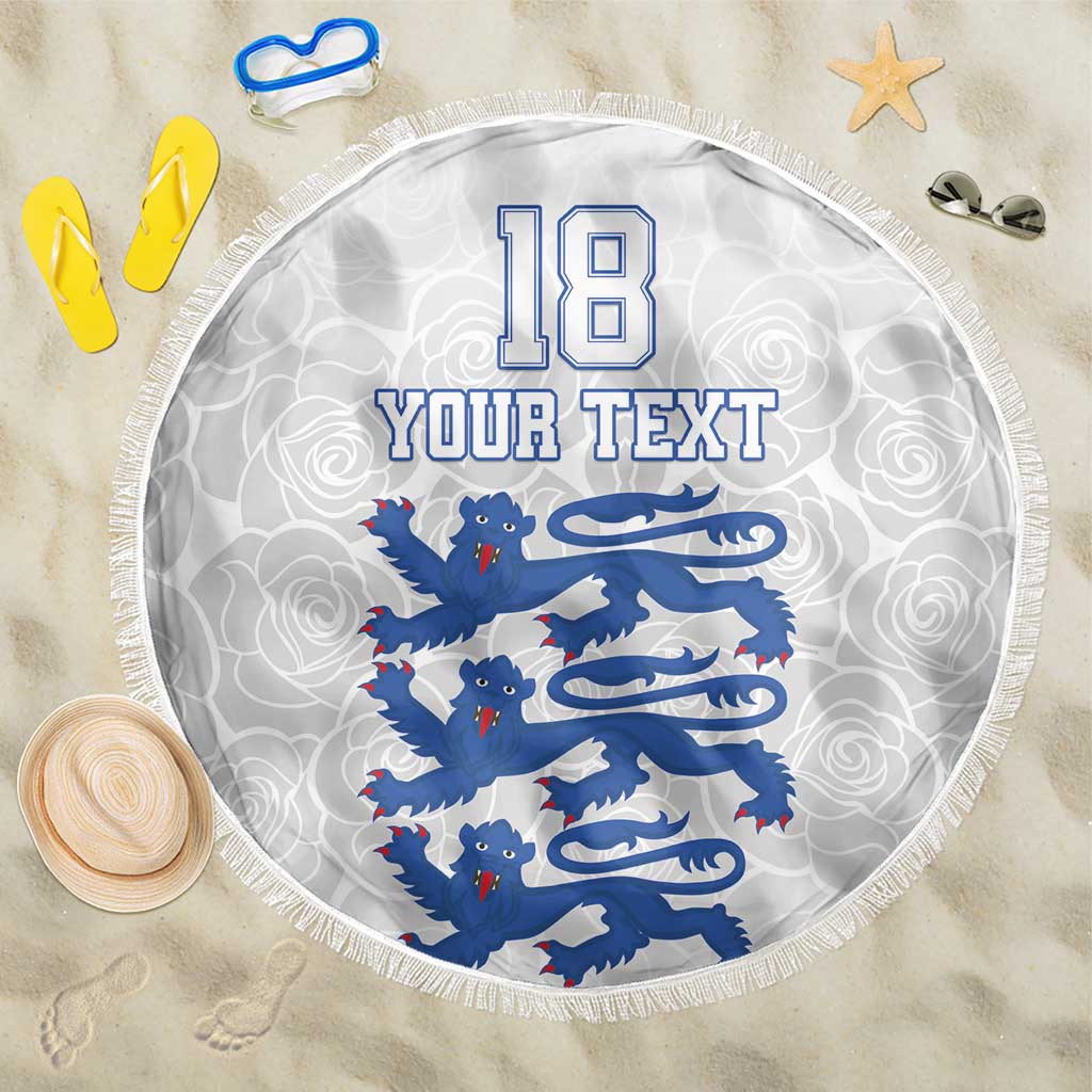 Custom England Fooball Beach Blanket The Three Lions Blue Version