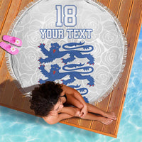Custom England Fooball Beach Blanket The Three Lions Blue Version