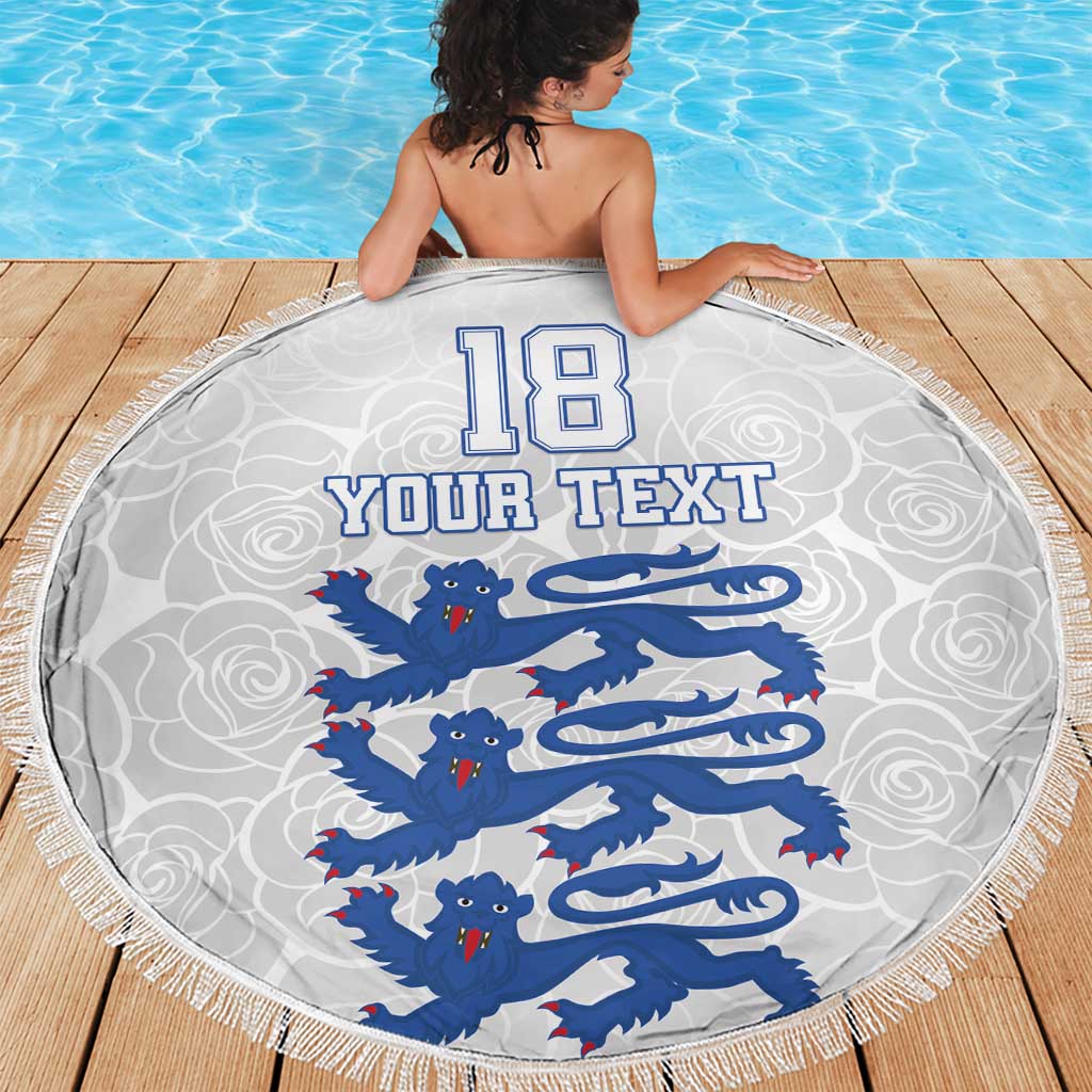 Custom England Fooball Beach Blanket The Three Lions Blue Version