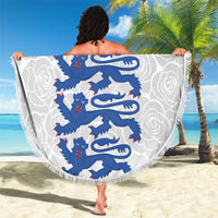 Custom England Fooball Beach Blanket The Three Lions Blue Version