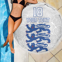 Custom England Fooball Beach Blanket The Three Lions Blue Version