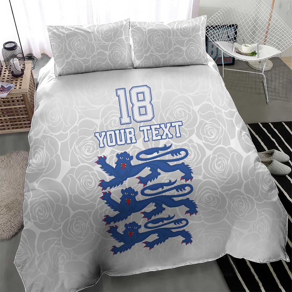 Custom England Fooball Bedding Set The Three Lions Blue Version