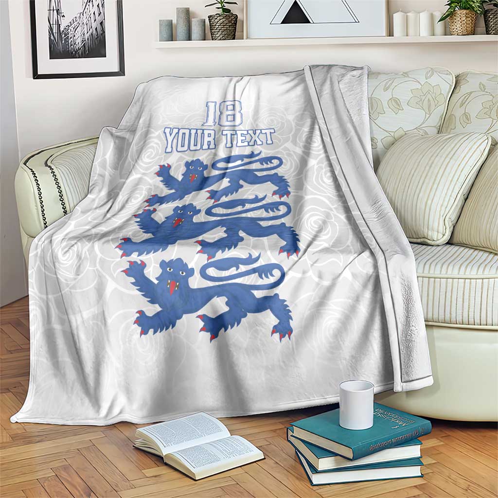 Custom England Fooball Blanket The Three Lions Blue Version
