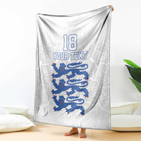 Custom England Fooball Blanket The Three Lions Blue Version