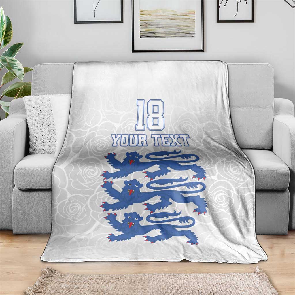 Custom England Fooball Blanket The Three Lions Blue Version