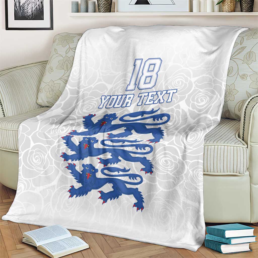 Custom England Fooball Blanket The Three Lions Blue Version
