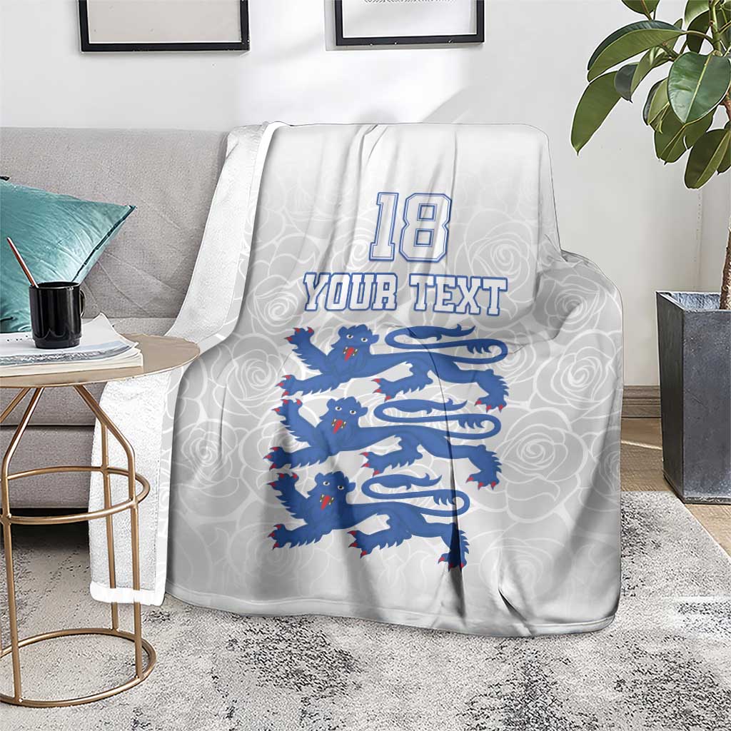 Custom England Fooball Blanket The Three Lions Blue Version