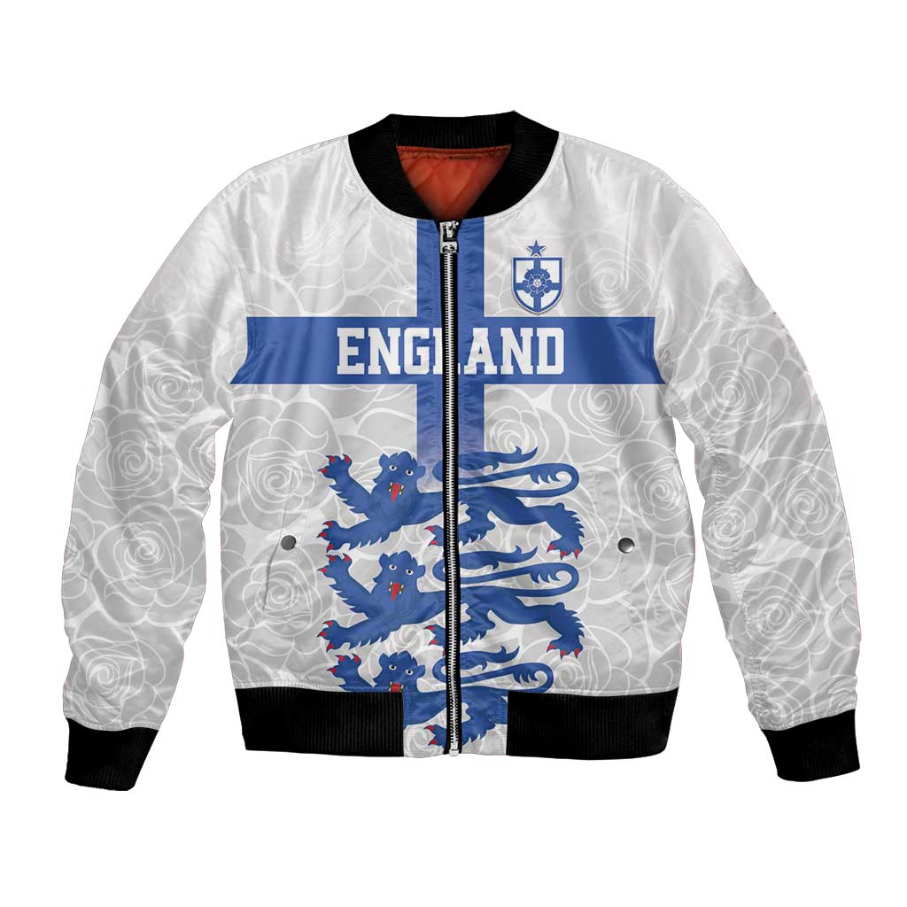 Custom England Fooball Bomber Jacket The Three Lions Blue Version