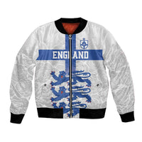 Custom England Fooball Bomber Jacket The Three Lions Blue Version