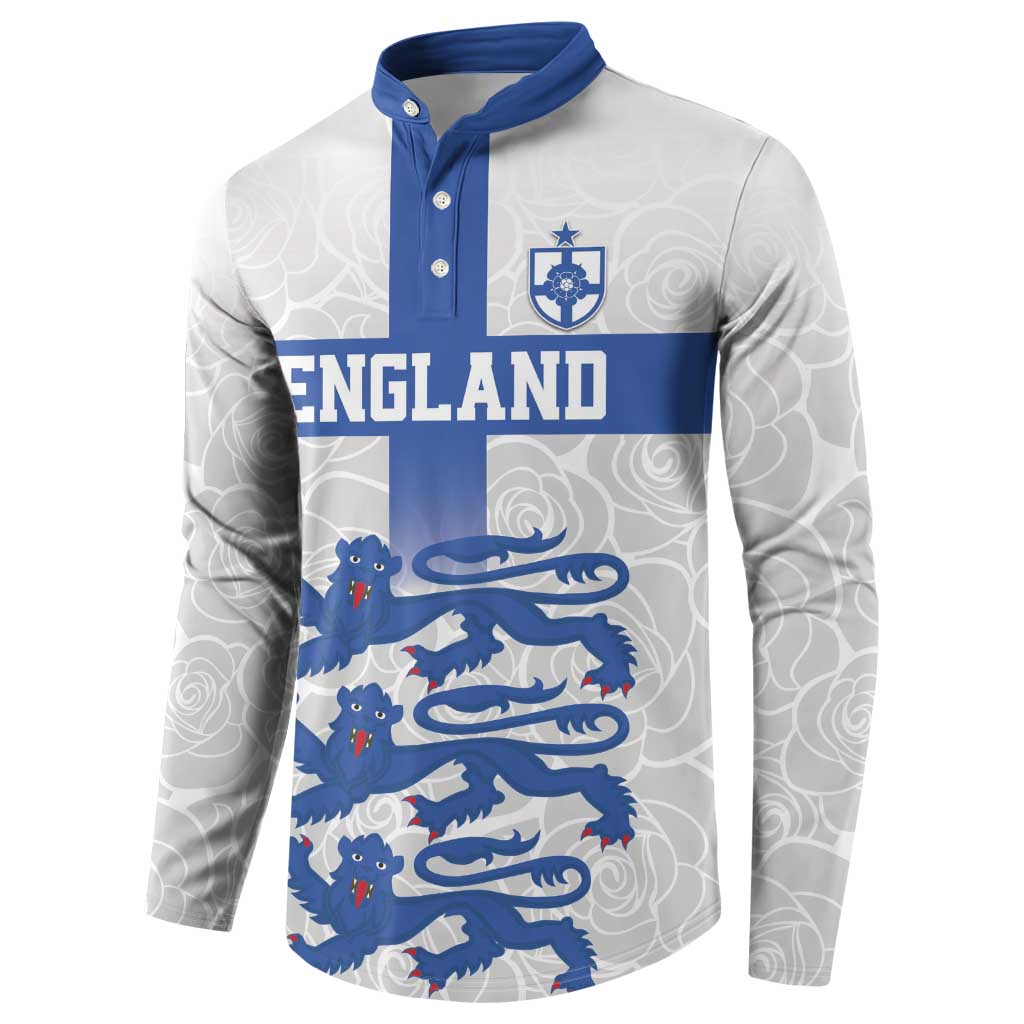 Custom England Fooball Button Sweatshirt The Three Lions Blue Version