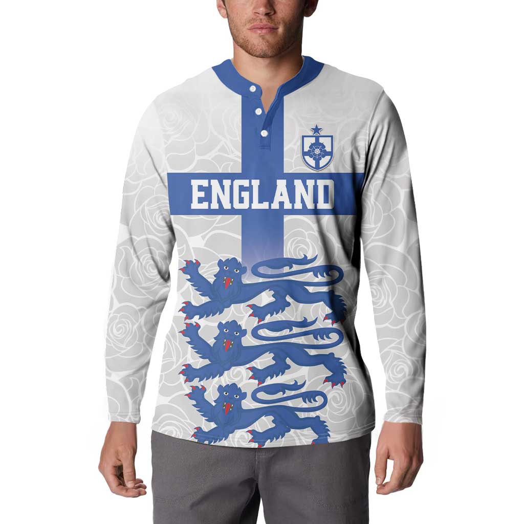 Custom England Fooball Button Sweatshirt The Three Lions Blue Version