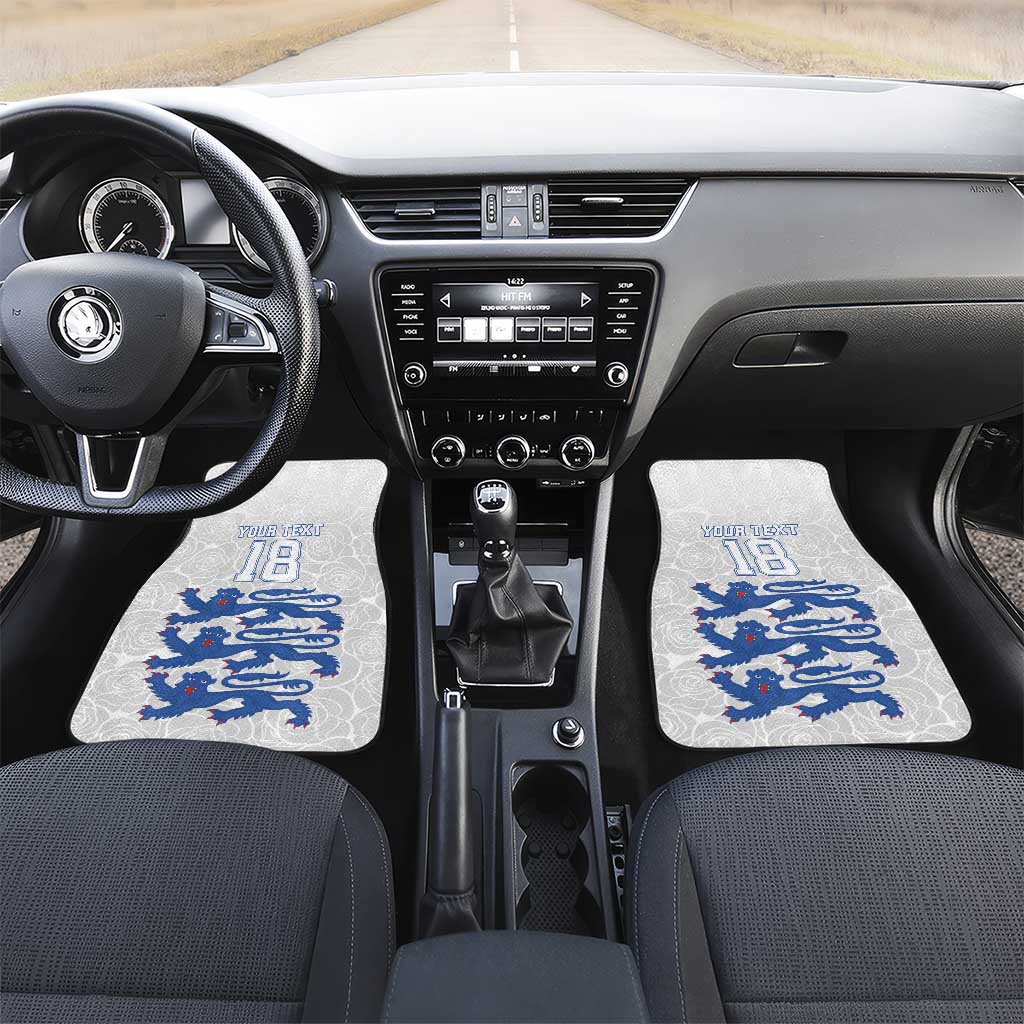 Custom England Fooball Car Mats The Three Lions Blue Version