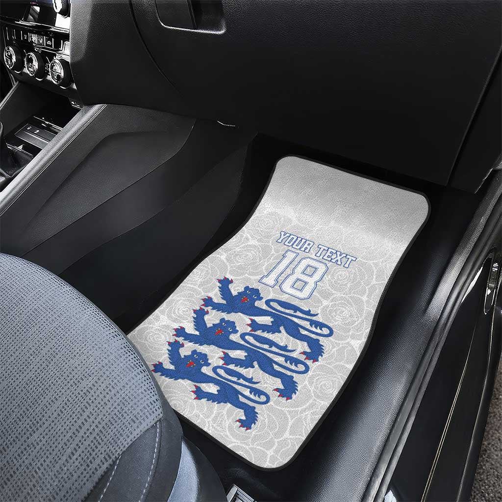 Custom England Fooball Car Mats The Three Lions Blue Version