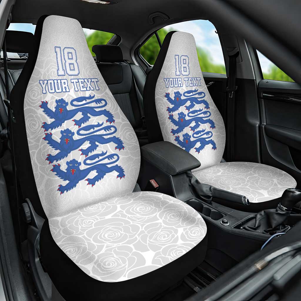 Custom England Fooball Car Seat Cover The Three Lions Blue Version