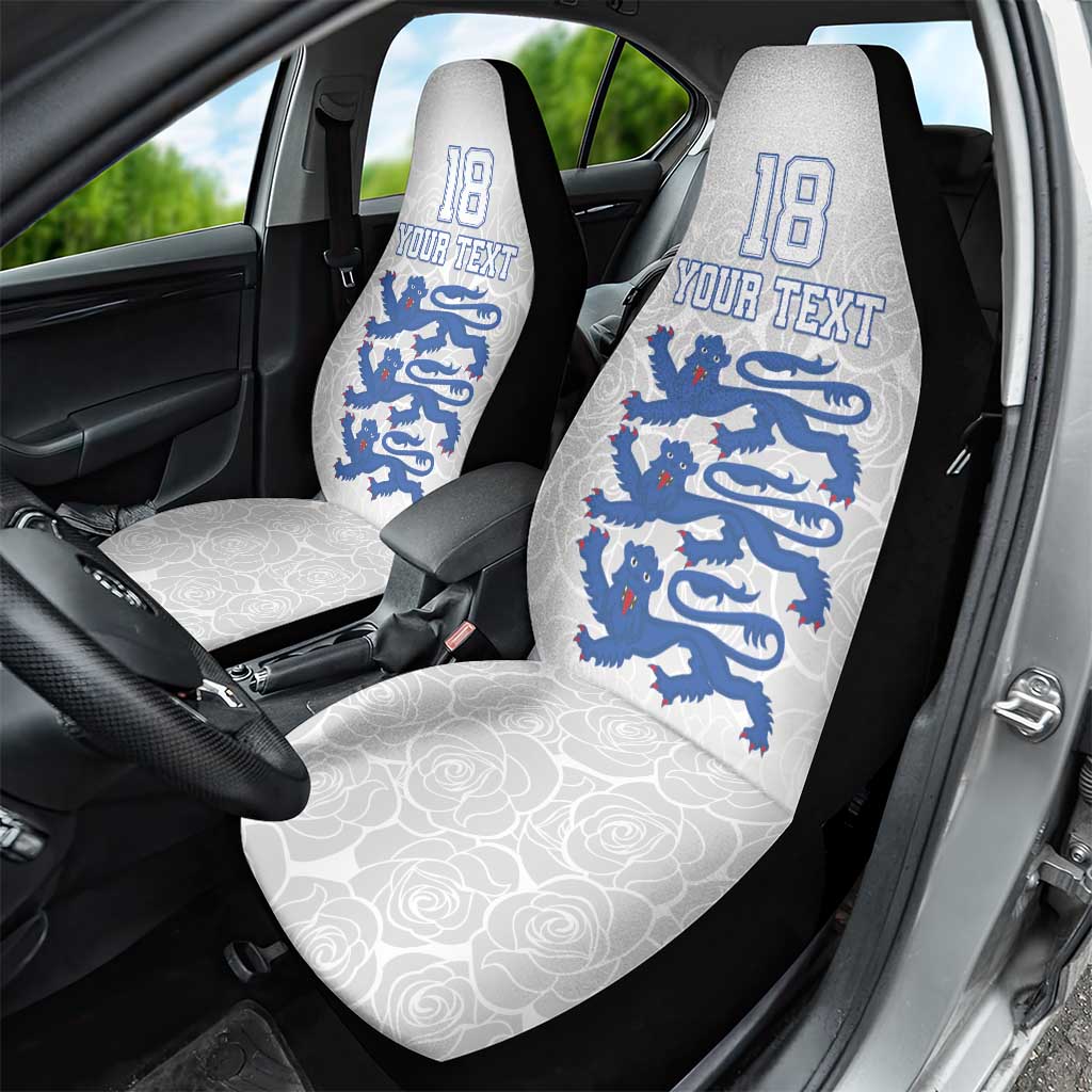 Custom England Fooball Car Seat Cover The Three Lions Blue Version