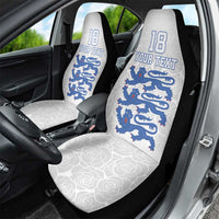 Custom England Fooball Car Seat Cover The Three Lions Blue Version