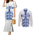 Custom England Fooball Couples Matching Mermaid Dress and Long Sleeve Button Shirt The Three Lions Blue Version