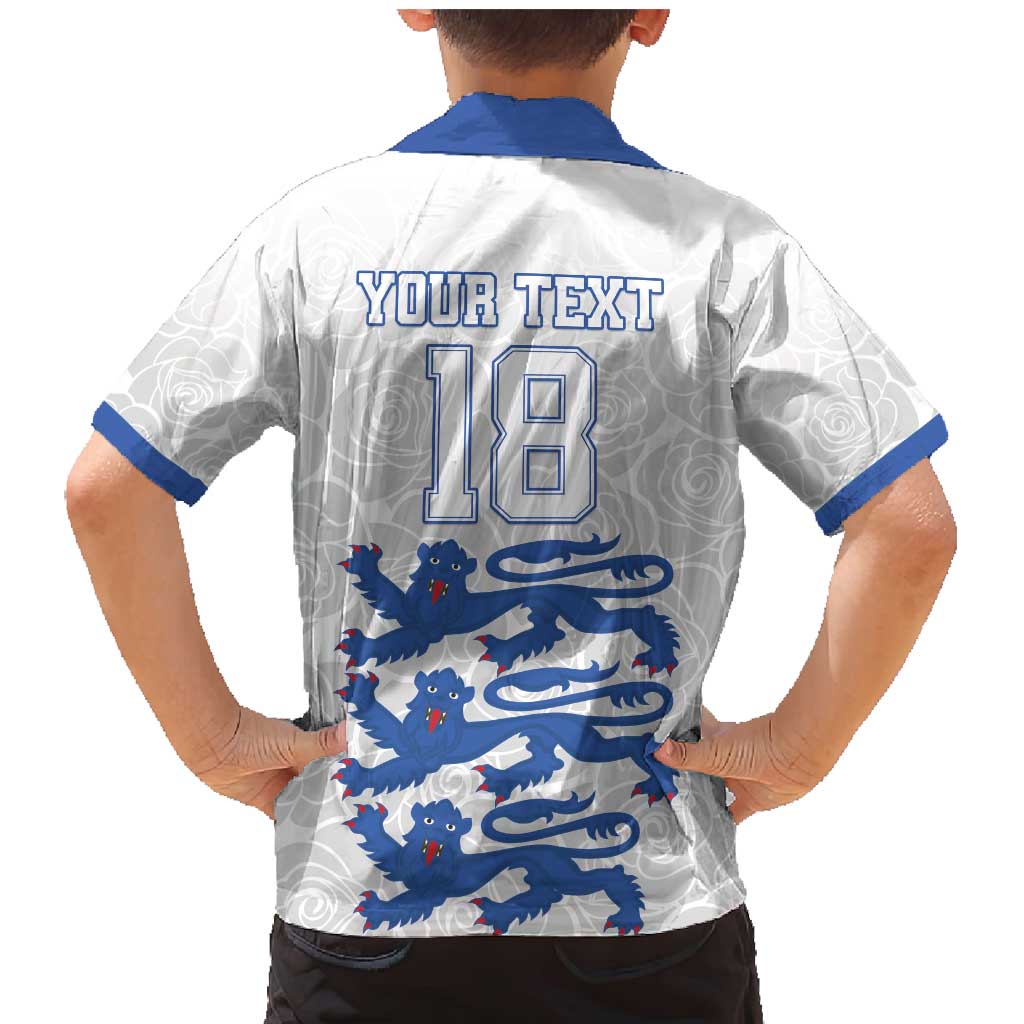 Custom England Fooball Family Matching Mermaid Dress and Hawaiian Shirt The Three Lions Blue Version