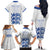 Custom England Fooball Family Matching Off The Shoulder Long Sleeve Dress and Hawaiian Shirt The Three Lions Blue Version